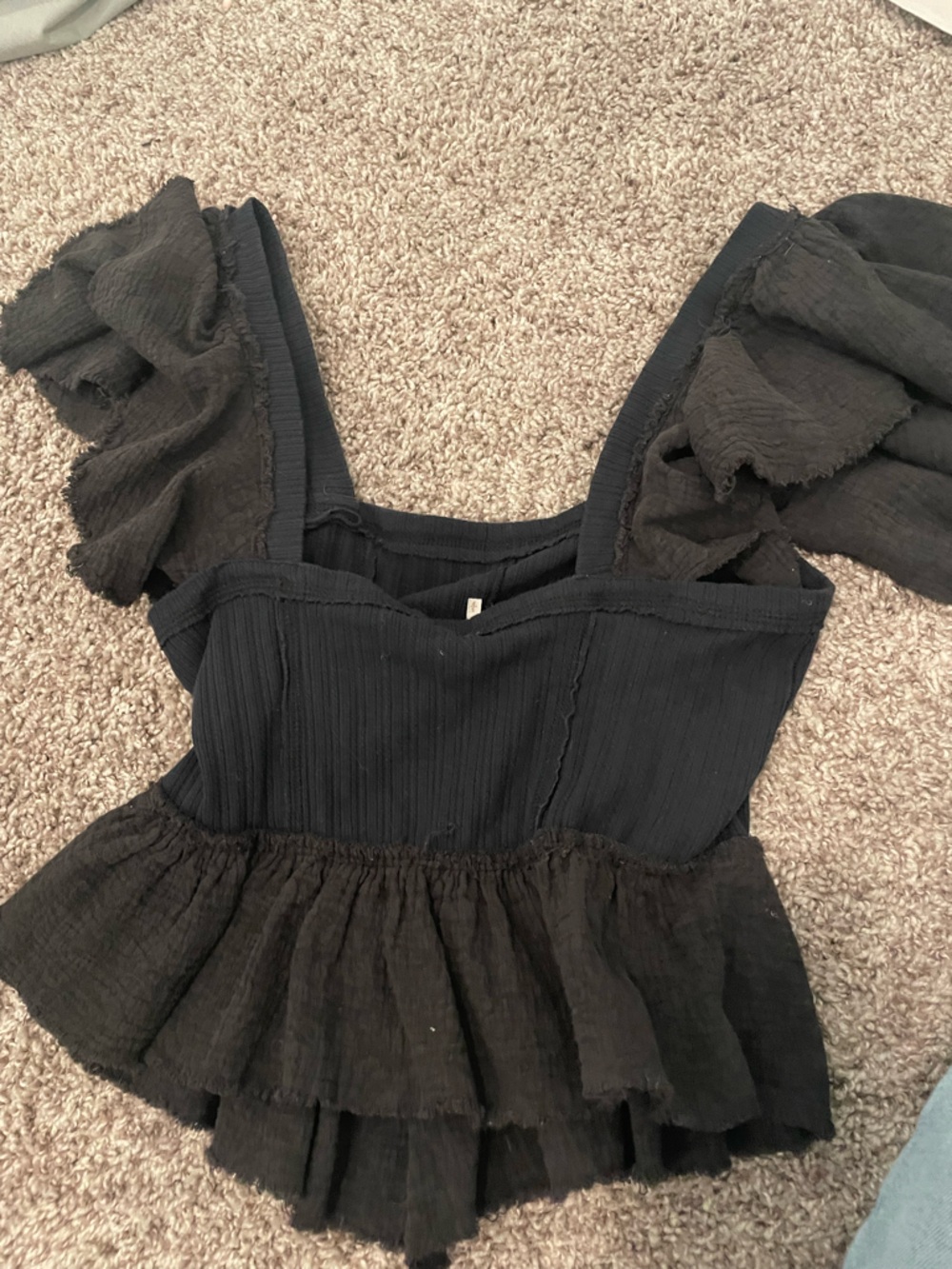 Free People Black Ribbed Tank Dress